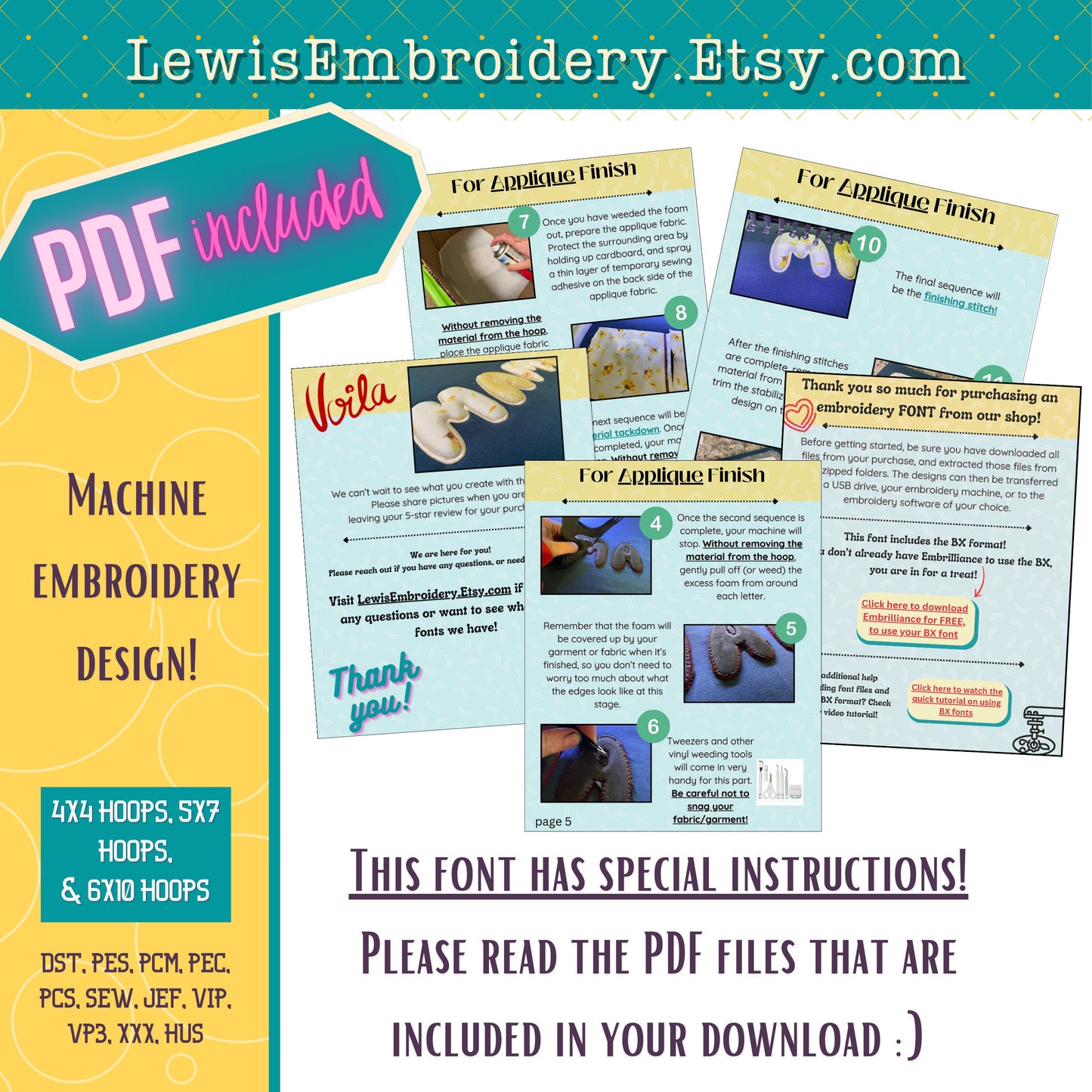 MAMA 3D Puff Applique, Machine Embroidery Design - NOT Full Font - (PDF Tutorial Included)