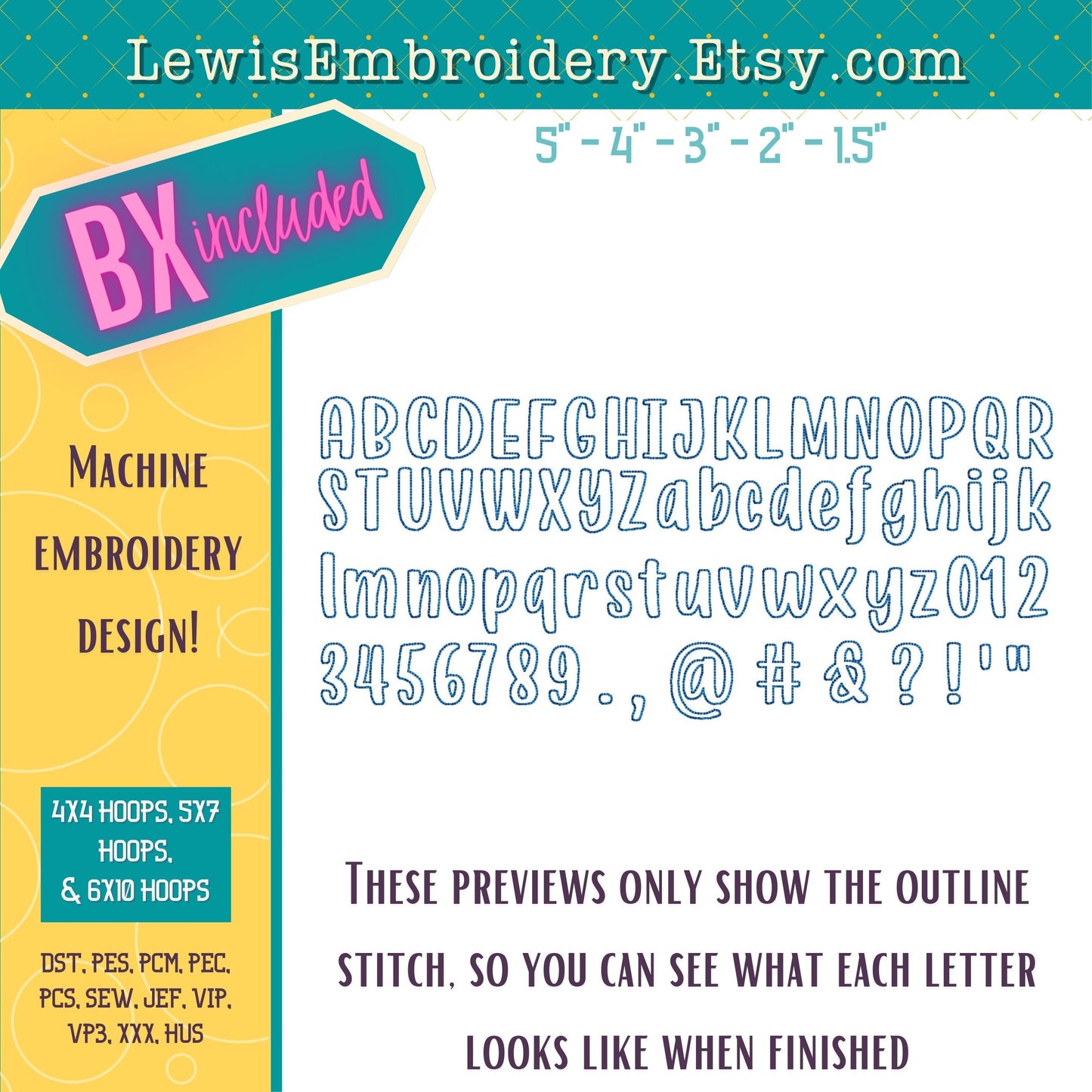 Embossed 3D Puff, Machine Embroidery Font - With BX - (PDF Tutorial Included)