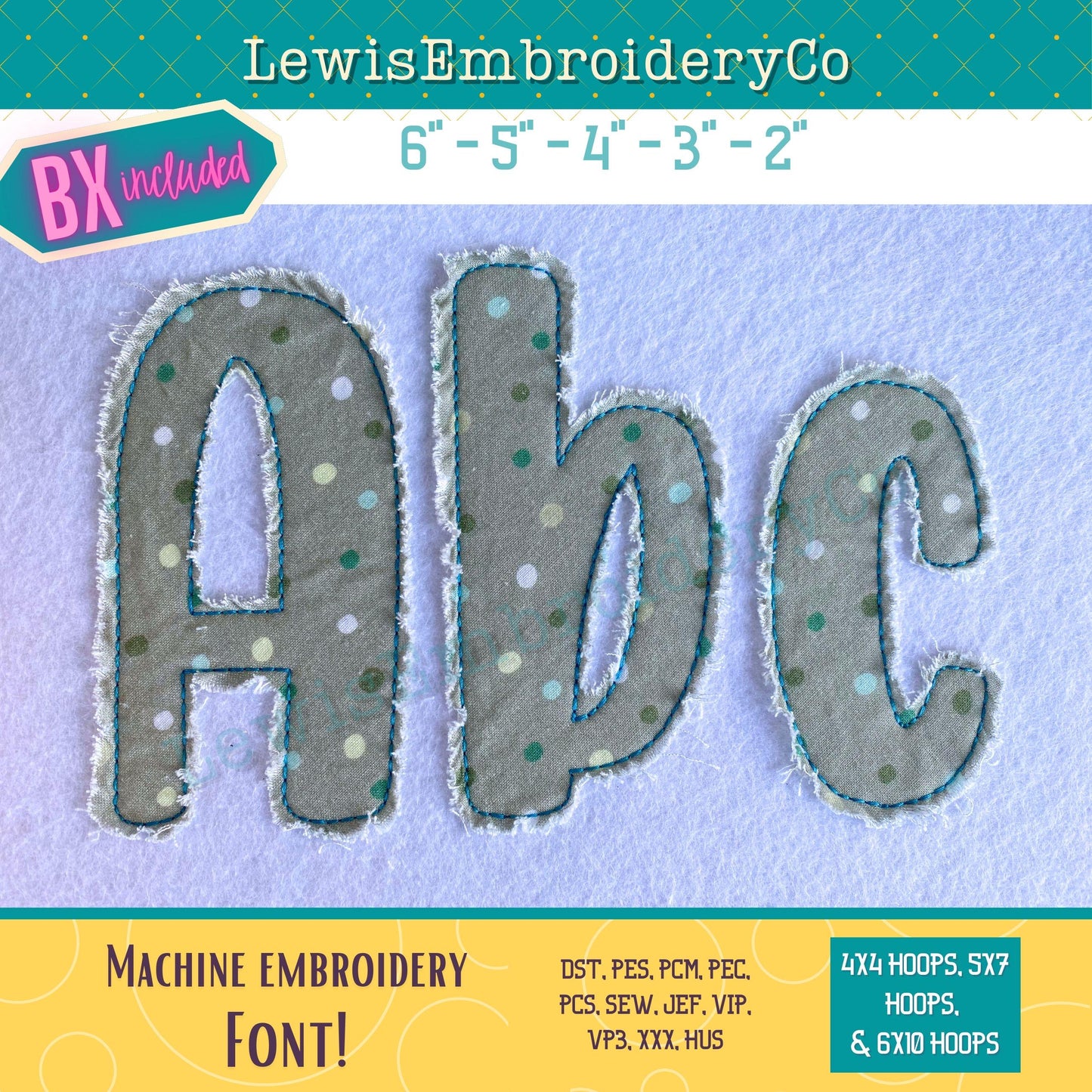 Raggy Edge Applique, Machine Embroidery Font - With BX - (PDF Tutorial Included)