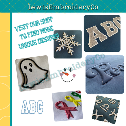 3D Puff, Greek, Machine Embroidery Font - With BX - (PDF Tutorial Included) (Copy)