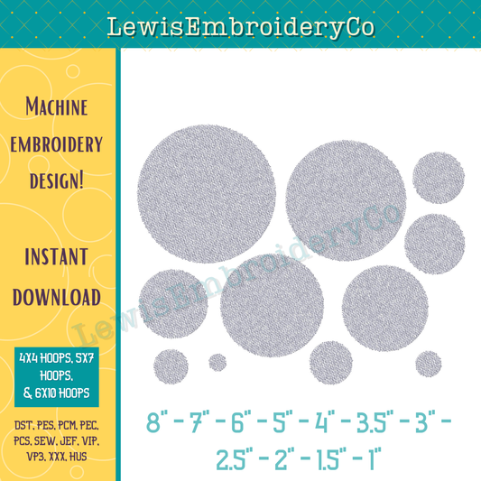 Circle Knockdown Stitch, Machine Embroidery Design – (Instant Download)