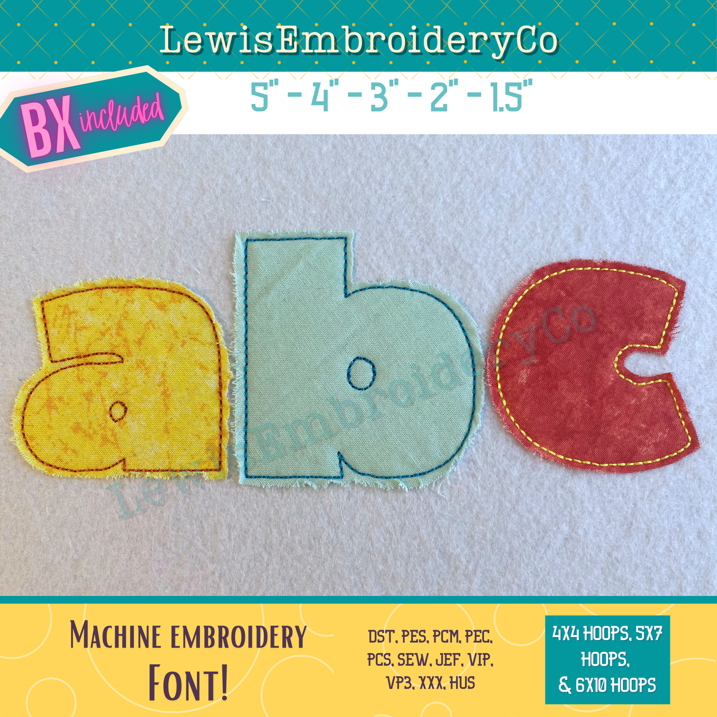 Raggy Applique, Block, Machine Embroidery BX Font - (PDF Tutorial Included)
