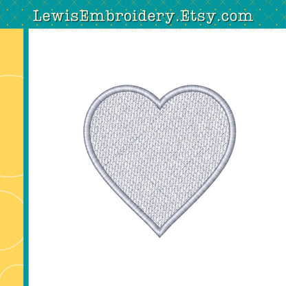 Heart Shaped Knockdown Stitch, Machine Embroidery Design - (Digital Download)