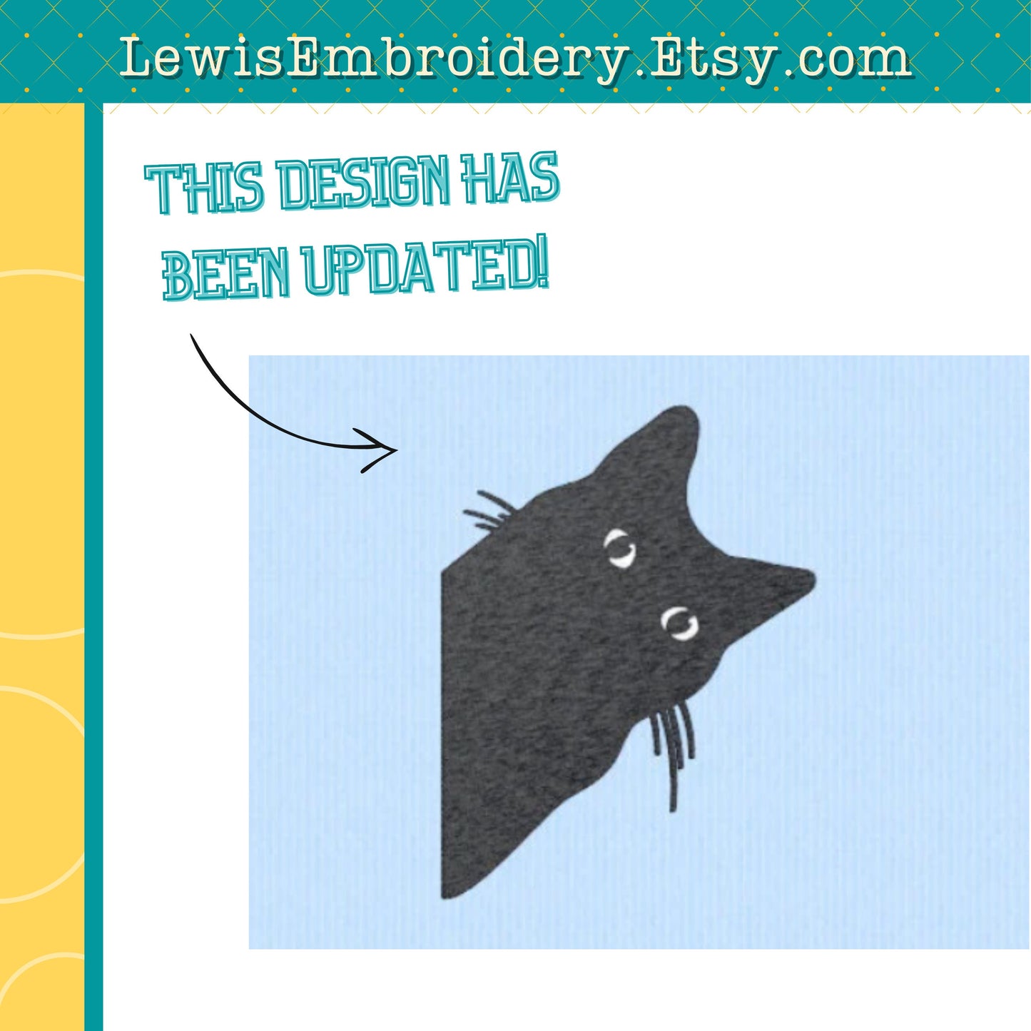 Peeking Black Cat, Machine Embroidery Design – (Instant Download)