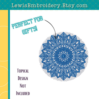 Circle Lay Down Stitch, Machine Embroidery Design - (INSTANT DOWNLOAD)