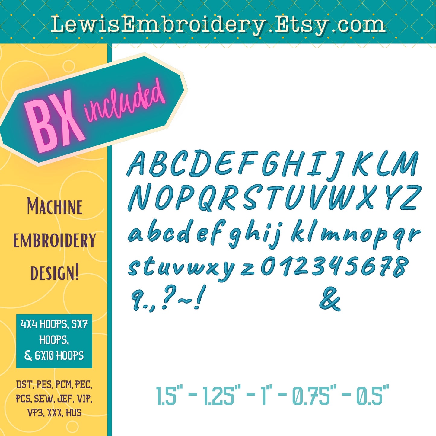 Handwriting, Machine Embroidery Font - BX Included - (Digital Download)