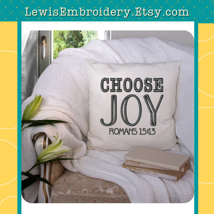 Choose Joy, Machine Embroidery Design - (Digital Download)