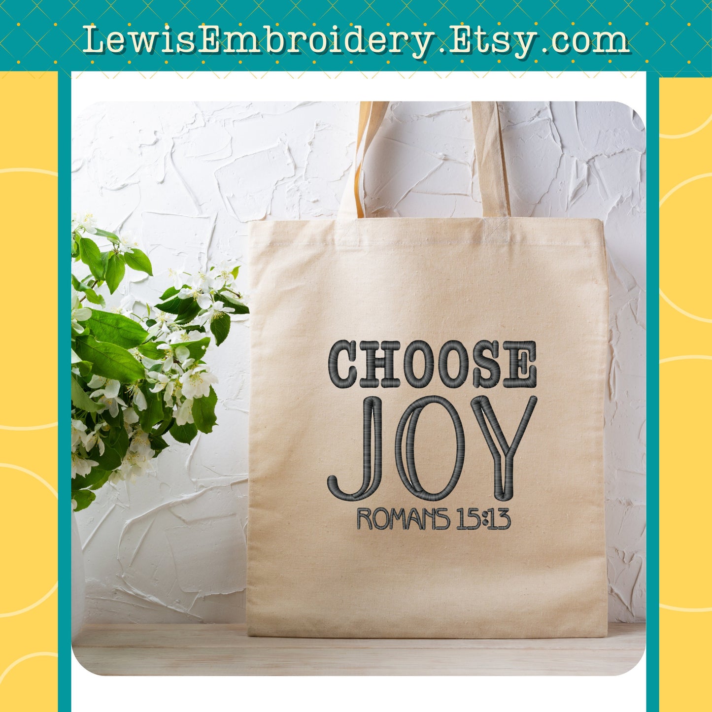 Choose Joy, Machine Embroidery Design - (Digital Download)
