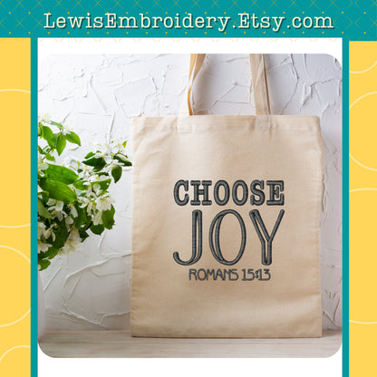 Choose Joy, Machine Embroidery Design - (Digital Download)