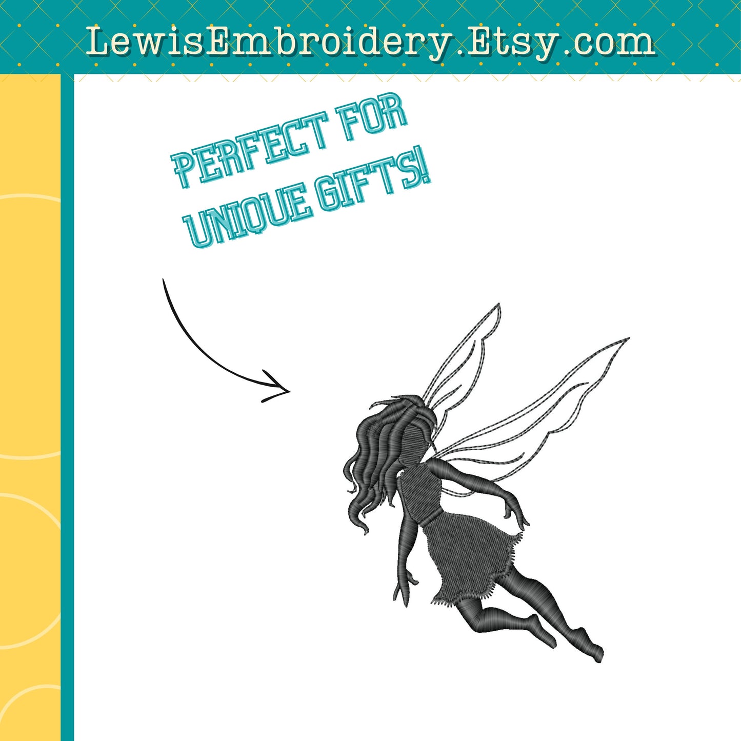 Dancing Fairy, Machine Embroidery Design – (Digital Download)