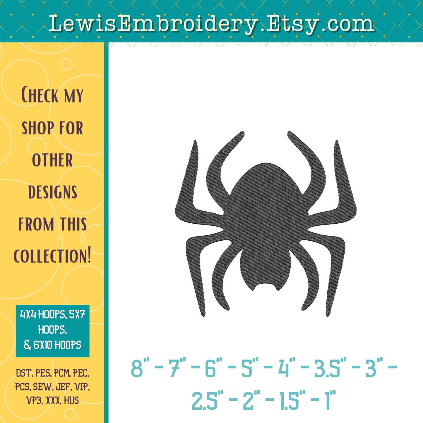 Fat Spider, Machine Embroidery Design – (Instant Download)