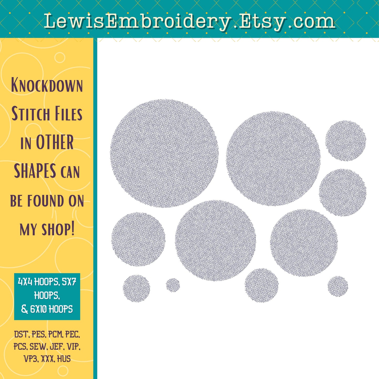 Circle Nap Loft Down Stitch, Machine Embroidery Design – (Instant Download)