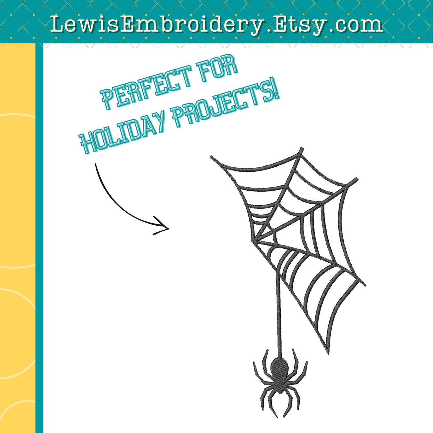 Hanging Spider Web, Machine Embroidery Design – (Digital Download)