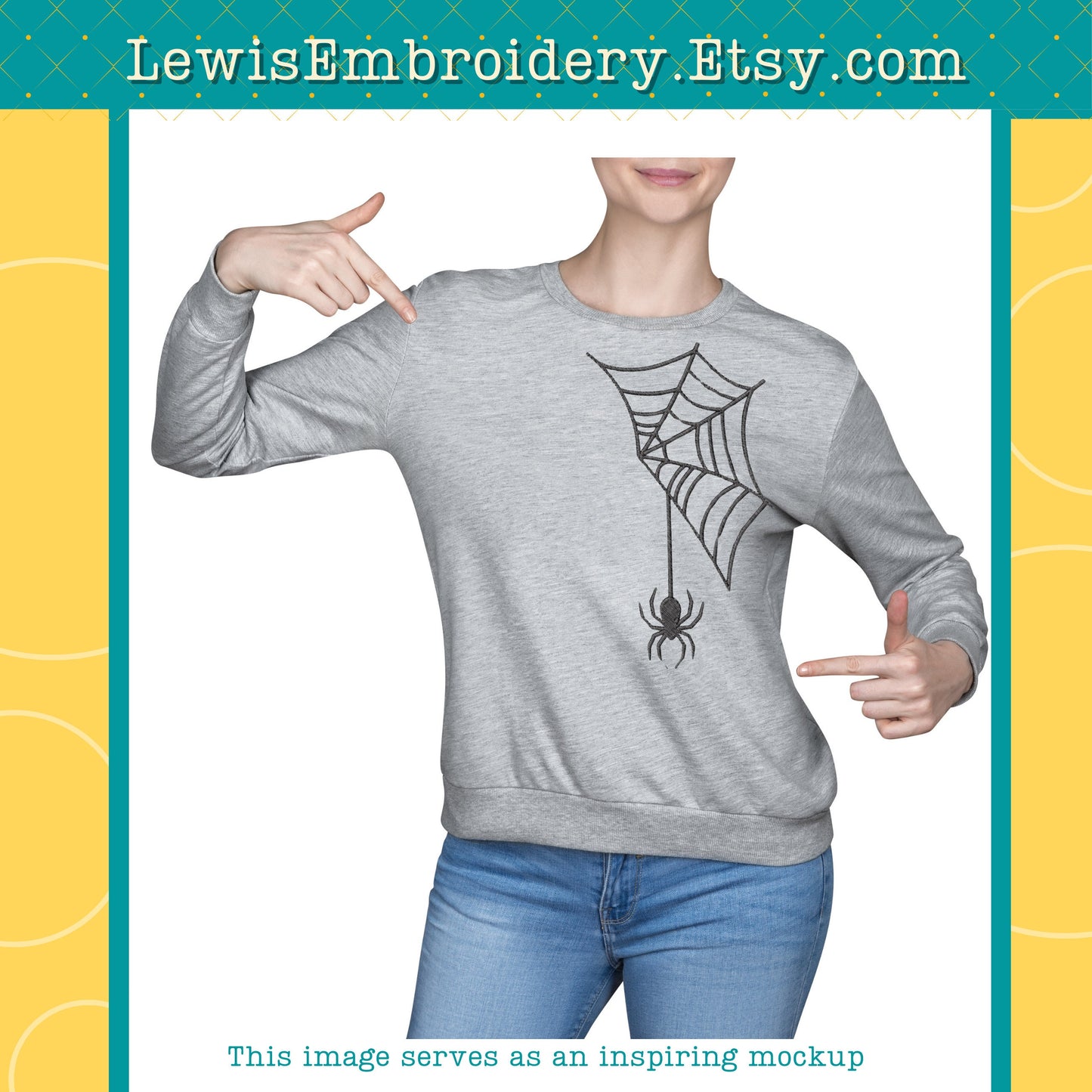 Hanging Spider Web, Machine Embroidery Design – (Digital Download)