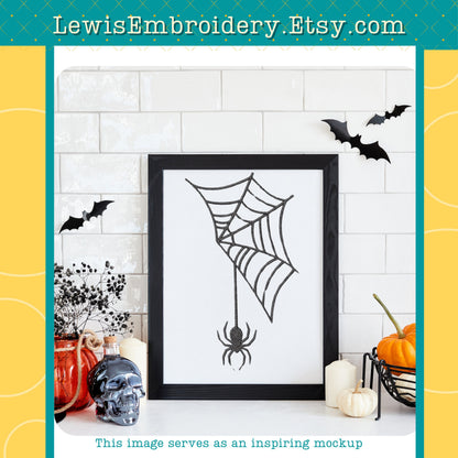 Hanging Spider Web, Machine Embroidery Design – (Digital Download)