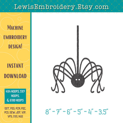 Long Leg Spider, Machine Embroidery Design - (Instant Download)