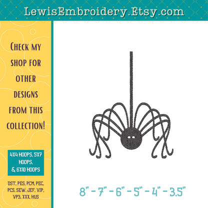 Long Leg Spider, Machine Embroidery Design - (Instant Download)