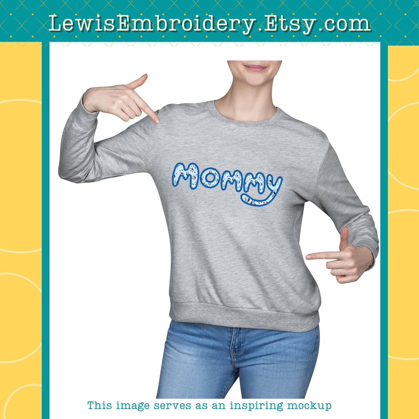 "MOMMY" Applique, Machine Embroidery Design - NOT Full Bluey Font (Digital Download)