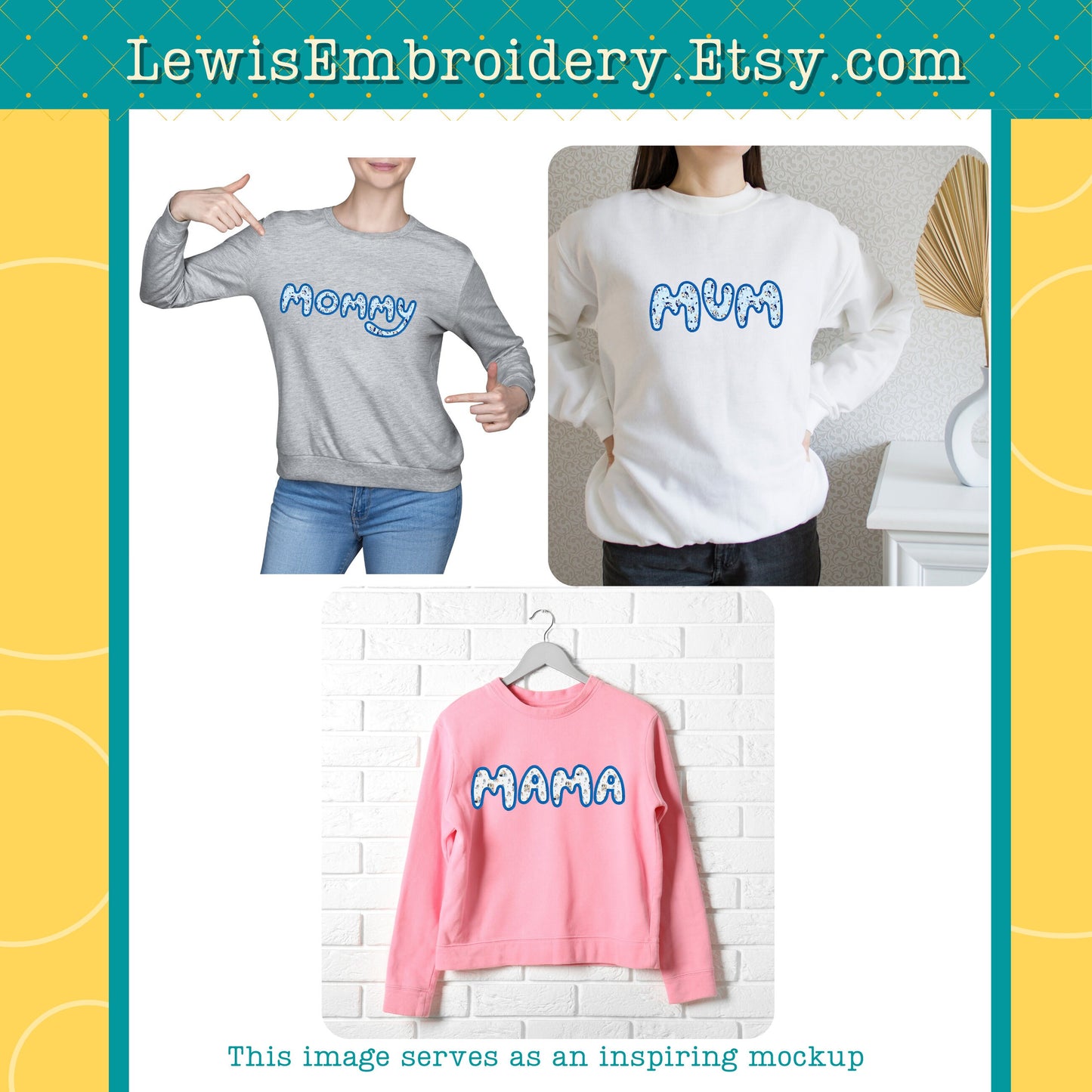 BUNDLE Mama Applique, Machine Embroidery Designs – NOT Full Bluey Font - (Digital Download)