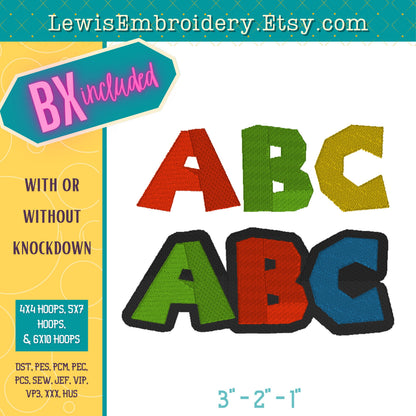 Mario, Machine Embroidery Font - with BX - (PDF Tutorial Included)