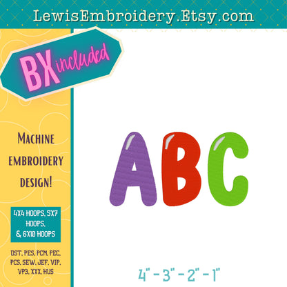 Fill Stitch, Rainbow Baby, Machine Embroidery Font – BX Included - (Digital Download)