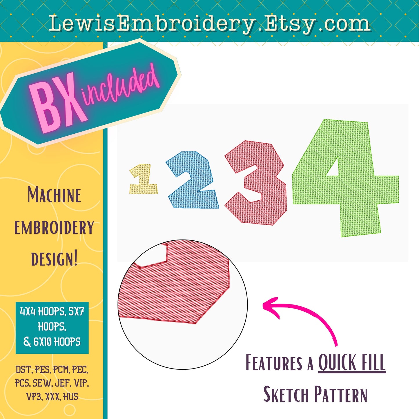 Quick Fill Sketch, Mario, Machine Embroidery Font – BX Included - (Digital Download)