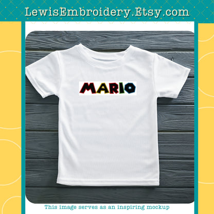 Mario Applique, Machine Embroidery Font - BX Included - (Digital Download)