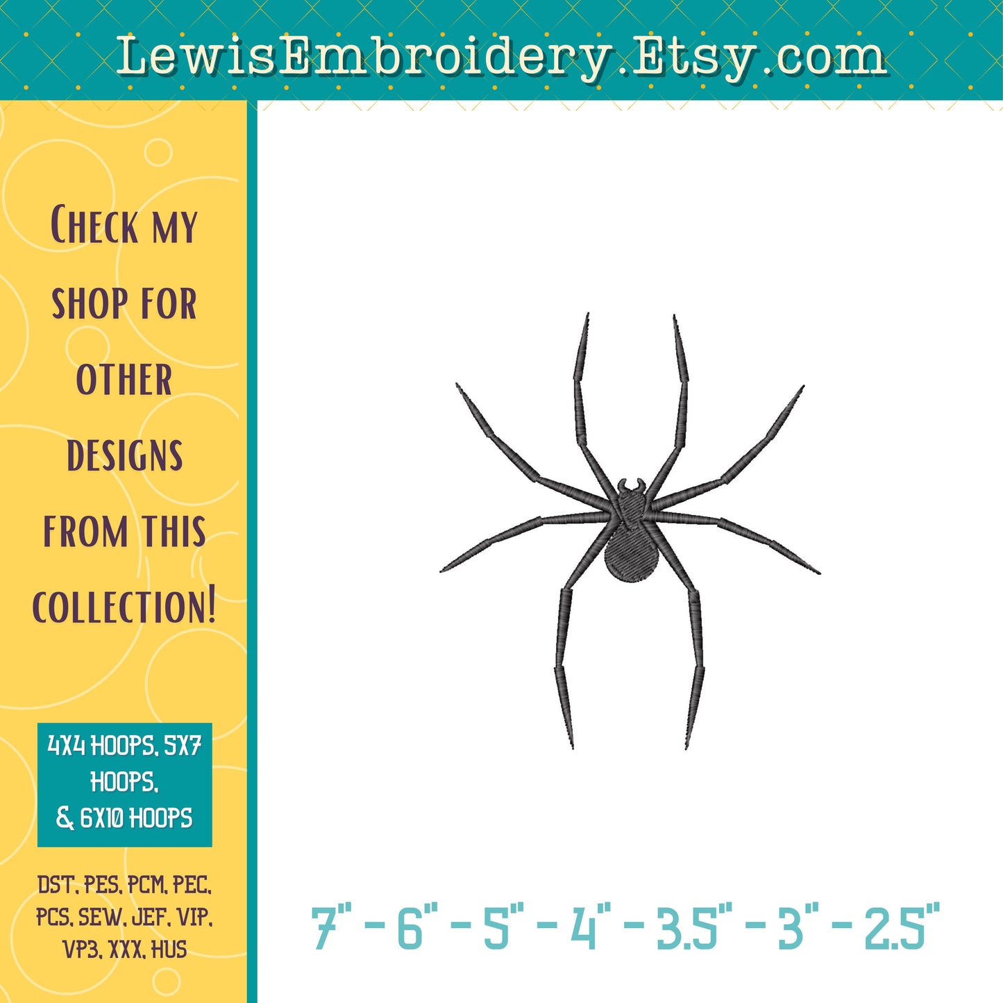 Creepy Spider, Machine Embroidery Design – (Instant Download)