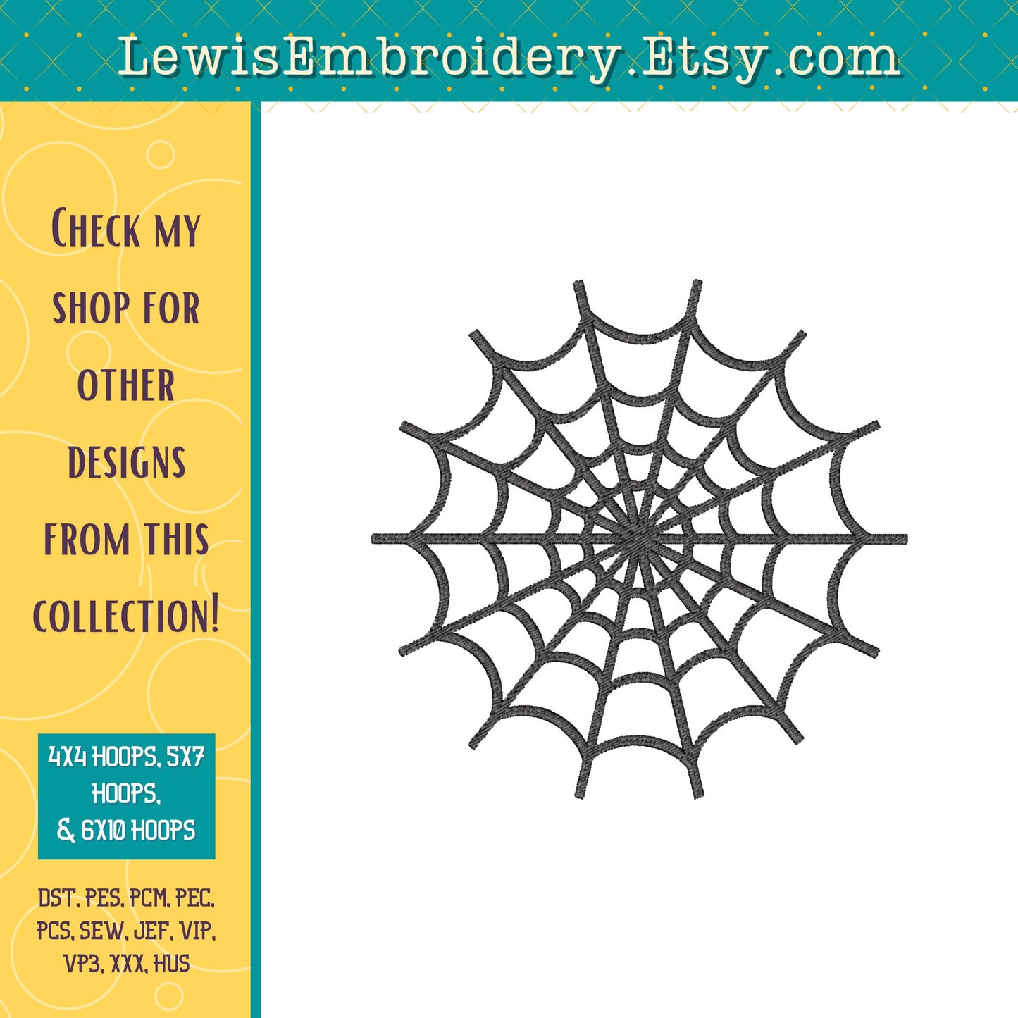 Spider Web, Machine Embroidery Design – (Digital Download)