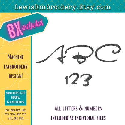 Taylor Signature Machine Embroidery Font - BX Included - (Digital Download)