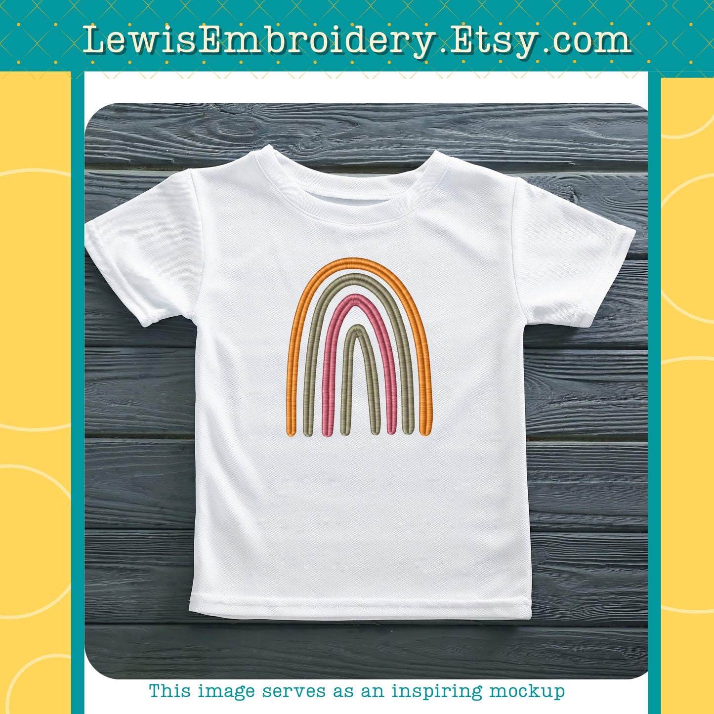 Boho Rainbow Machine Embroidery Design – (Digital Download)