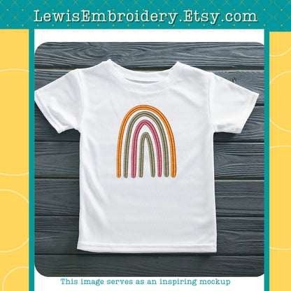 Boho Rainbow Machine Embroidery Design – (Digital Download)