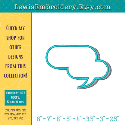 Speech Bubble, Machine Embroidery Design – (Digital Download)