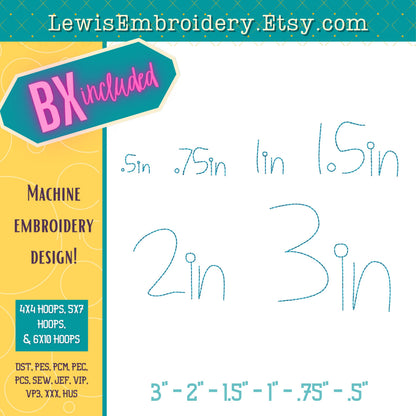 Bean Stitch, Handwriting, Machine Embroidery Font – BX Included - (Digital Download)