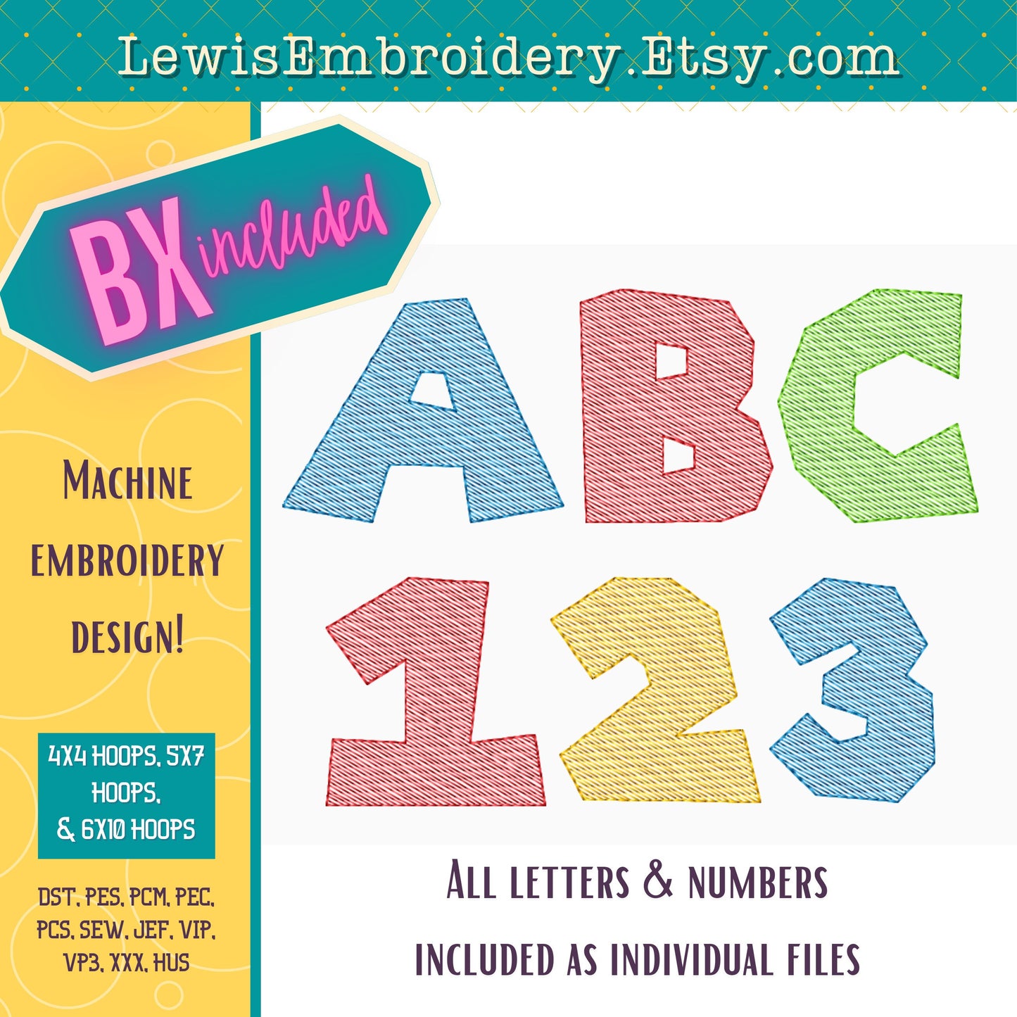 Quick Fill Sketch, Mario, Machine Embroidery Font – BX Included - (Digital Download)