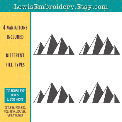 Mountain Range, Machine Embroidery Design – (Digital Download)