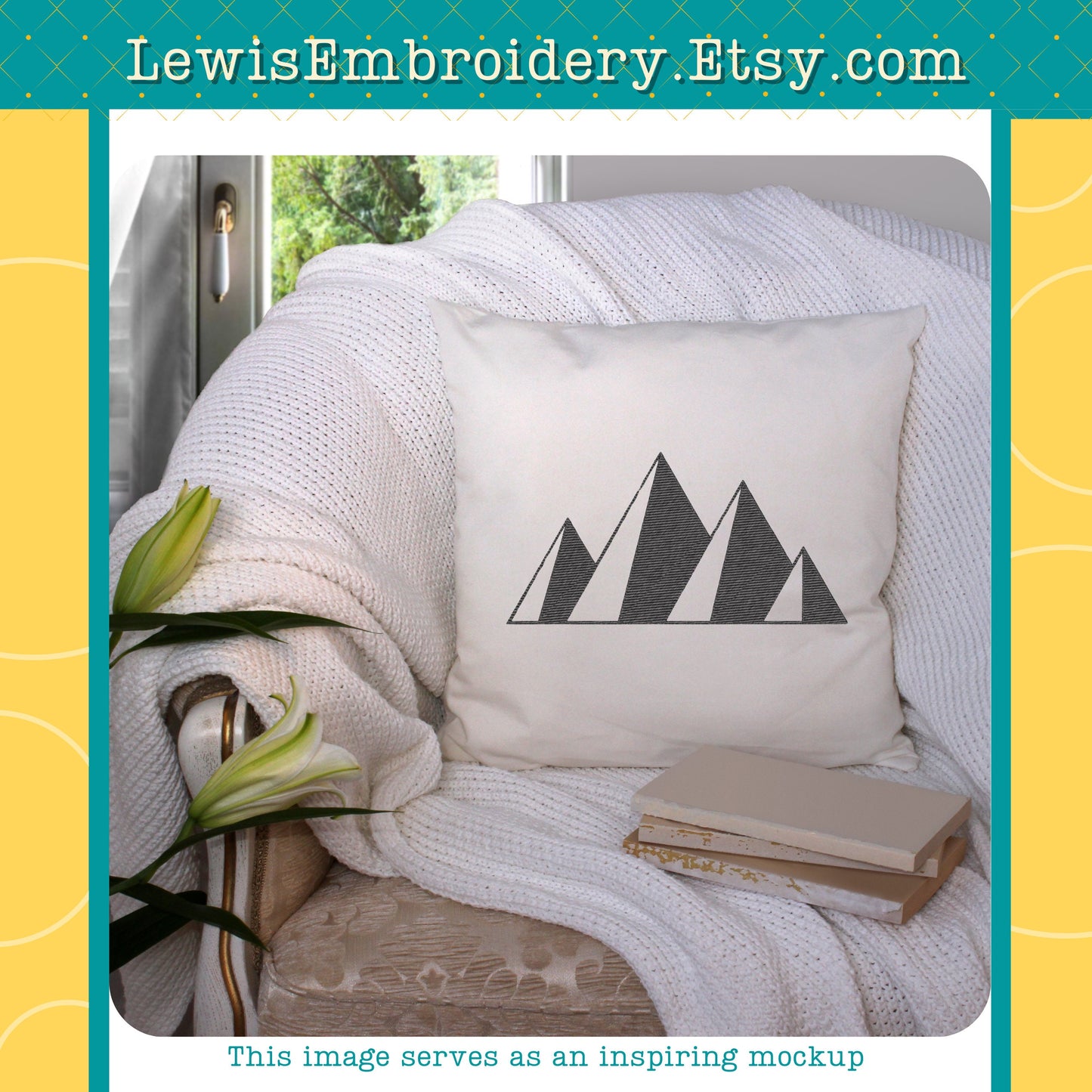 Mountain Range, Machine Embroidery Design – (Digital Download)