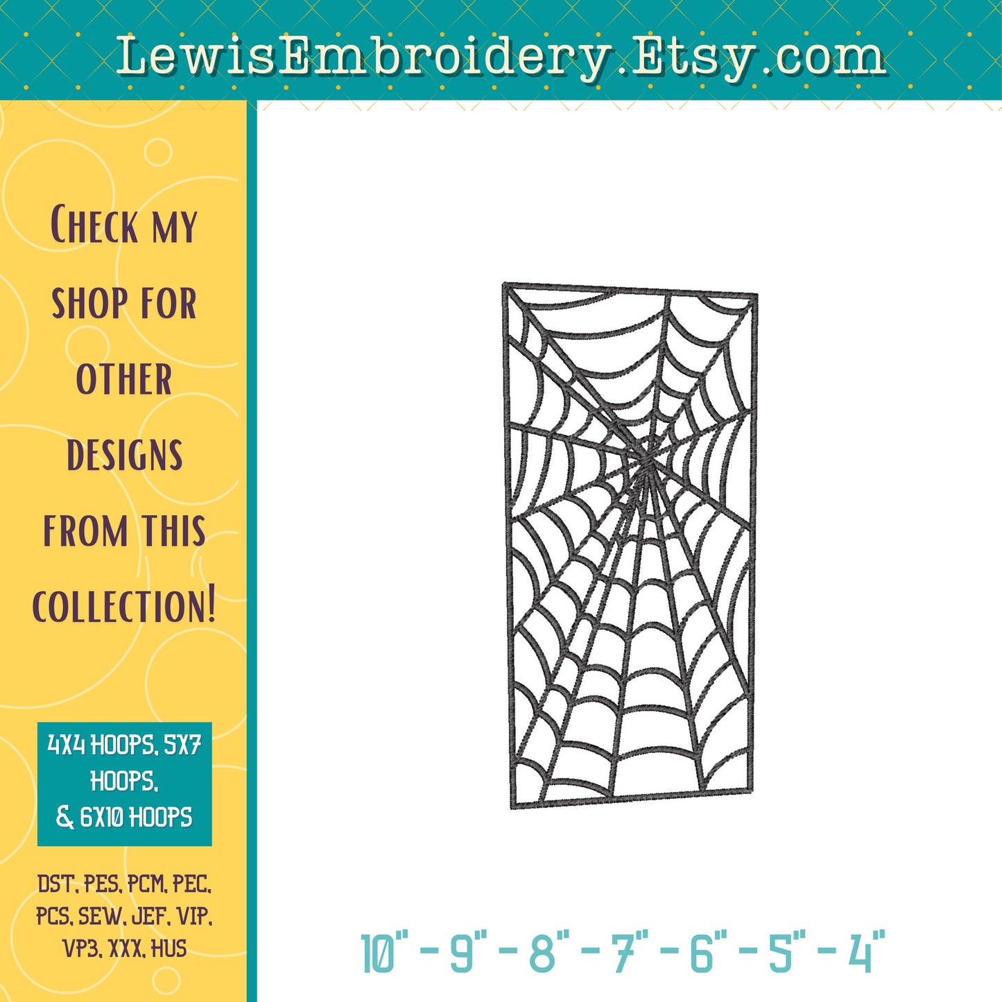 Doorway Spider Web, Machine Embroidery Design - (Digital Download)
