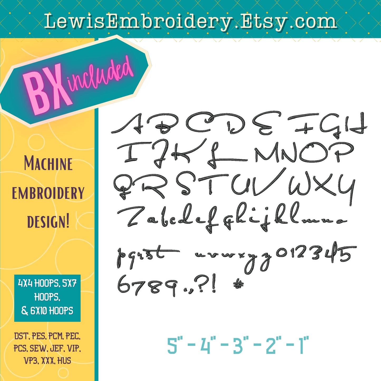 Taylor Signature Machine Embroidery Font - BX Included - (Digital Download)
