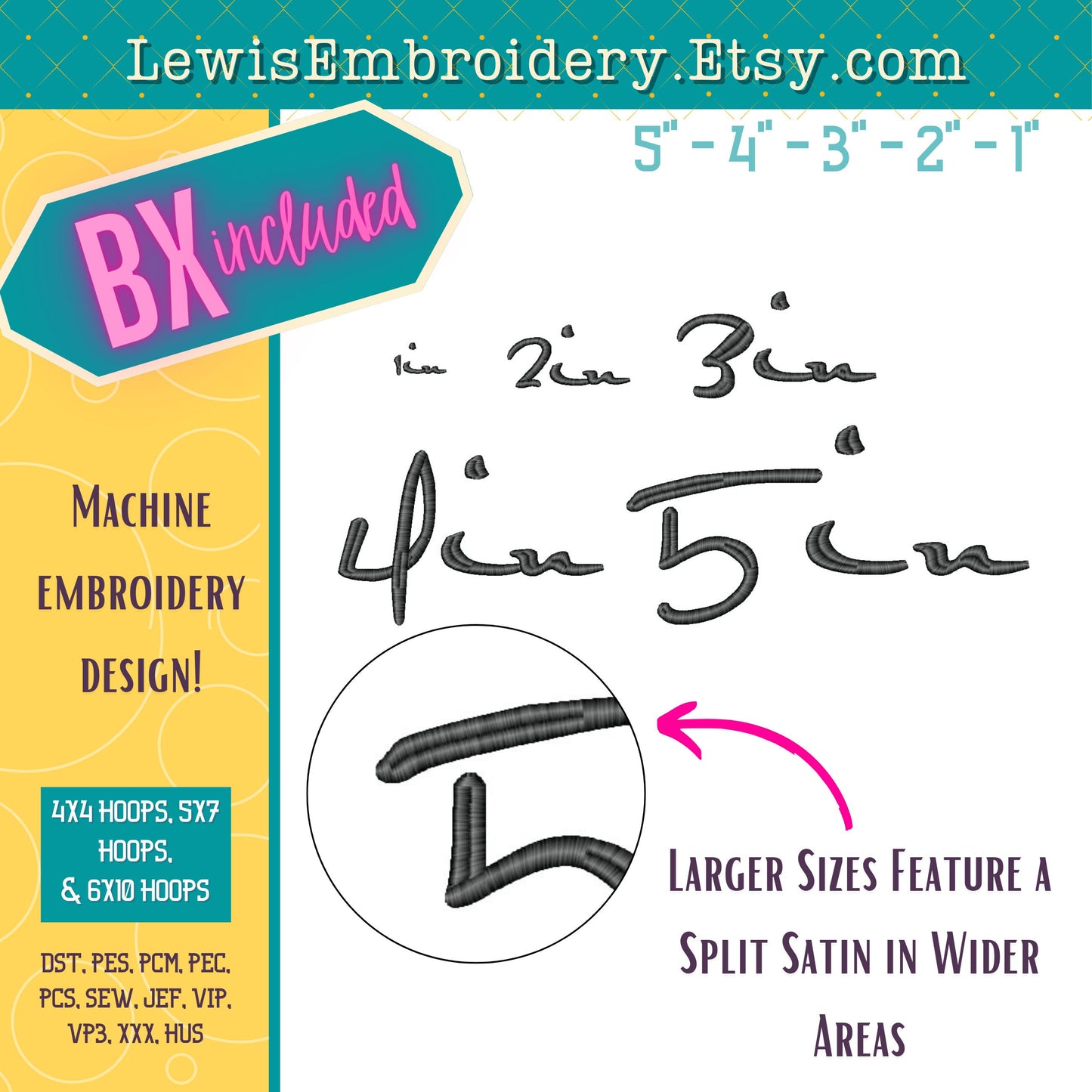 Taylor Signature Machine Embroidery Font - BX Included - (Digital Download)