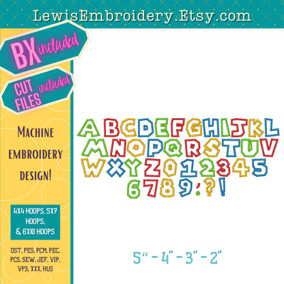 Mario Embroidery Font Bundle – Applique, Sketch, Fill - (BX Included)