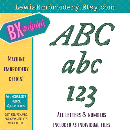 Folklore Machine Embroidery Font - With BX - (Digital Download)