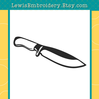 Bowie Hunting Knife, Machine Embroidery Design – (Digital Download)