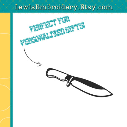 Bowie Hunting Knife, Machine Embroidery Design – (Digital Download)