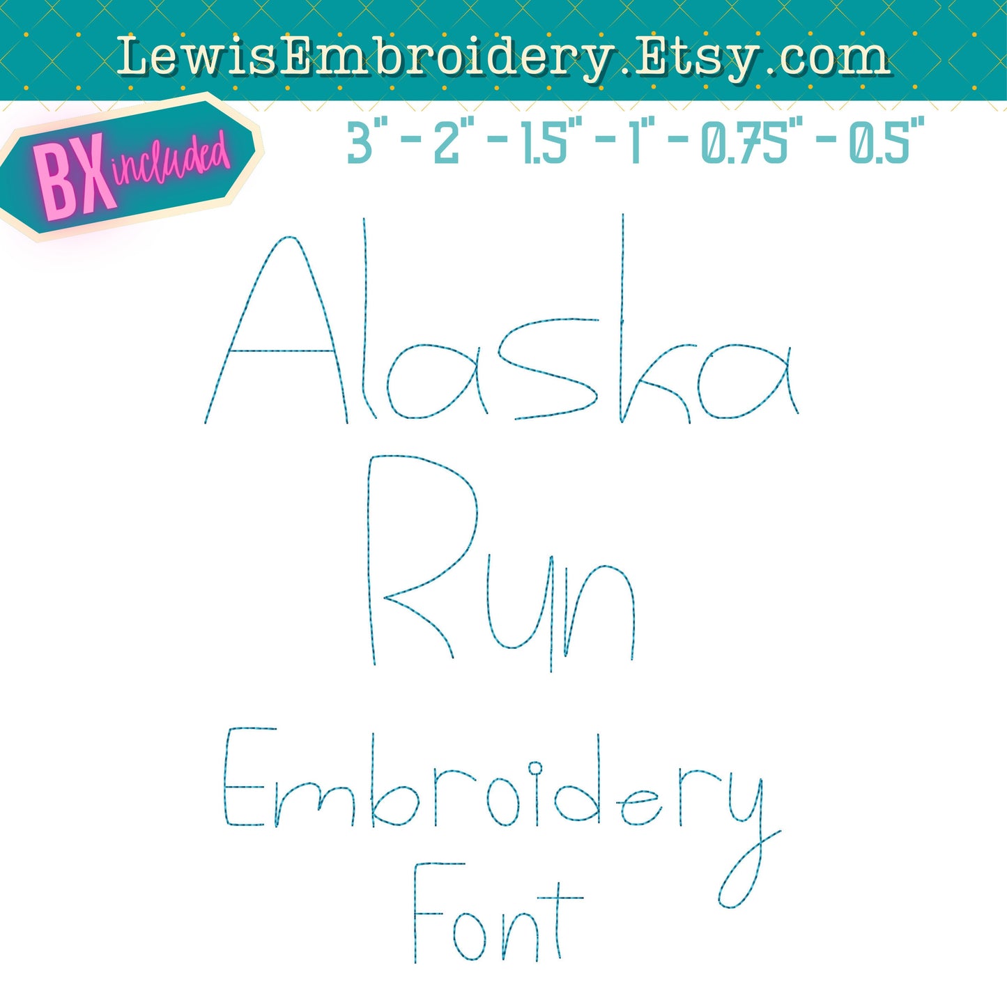 Bean Stitch, Handwriting, Machine Embroidery Font – BX Included - (Digital Download)
