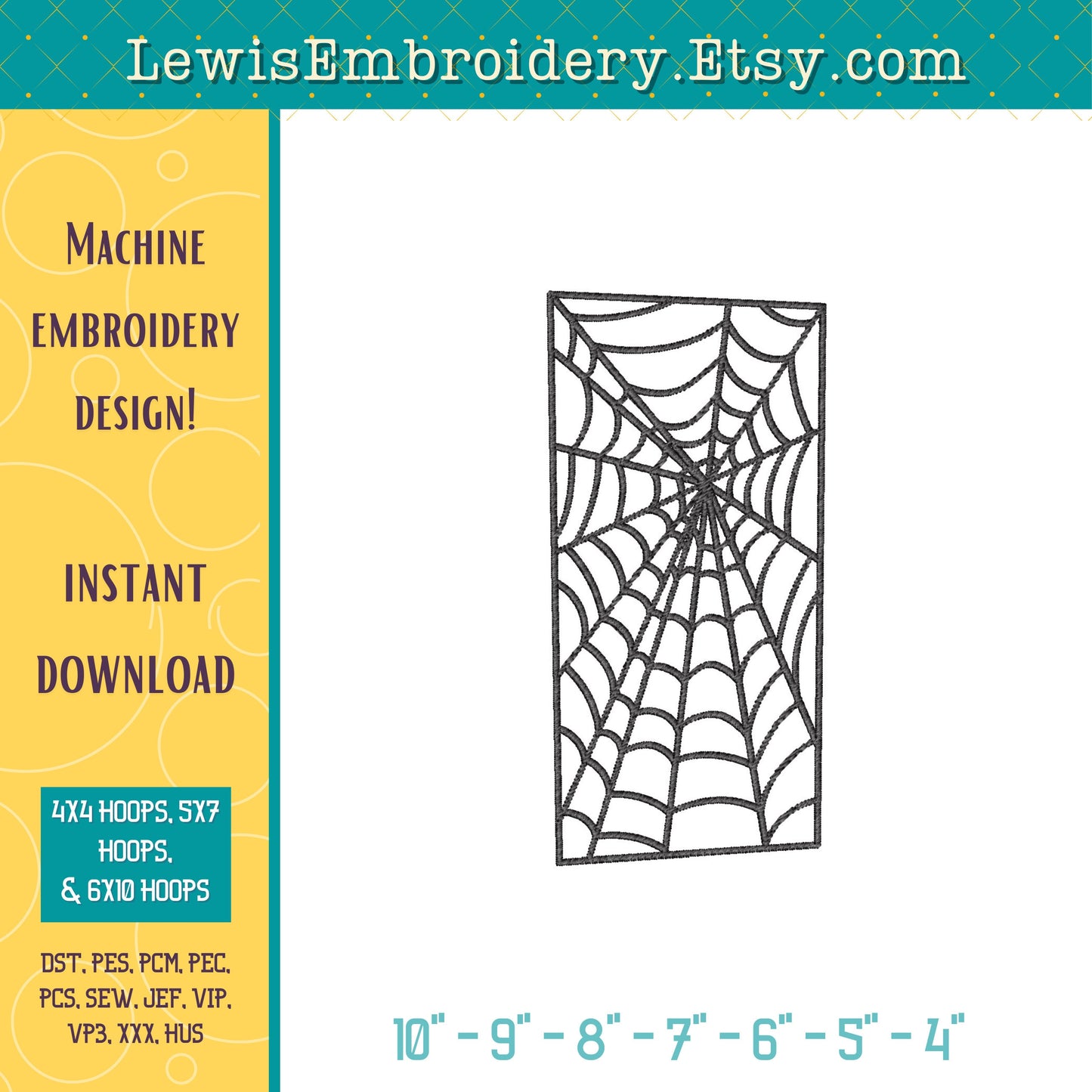 Doorway Spider Web, Machine Embroidery Design - (Digital Download)