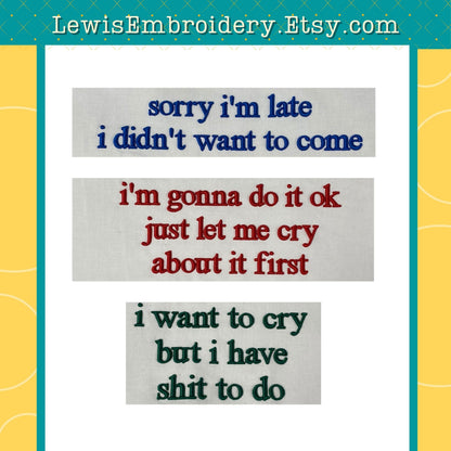 3D Puff, Sarcastic Phrases, Machine Embroidery Design Bundle – (PDF Tutorial Included)