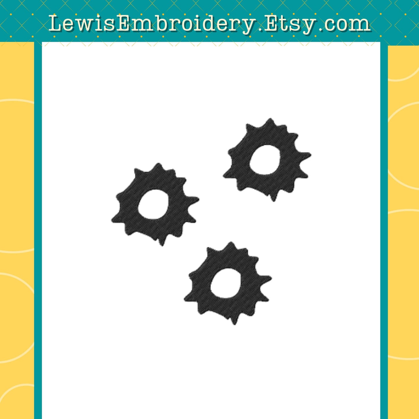 Bullet Holes, Machine Embroidery Design – (Digital Download)
