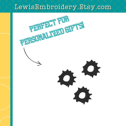 Bullet Holes, Machine Embroidery Design – (Digital Download)