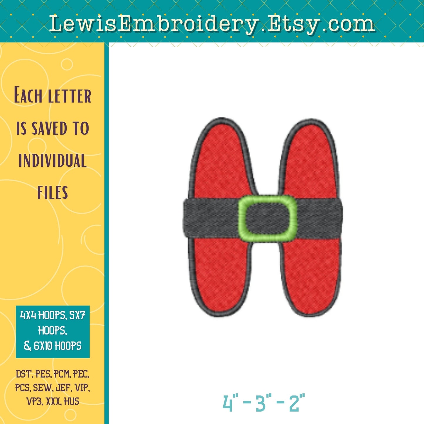Christmas Letters, Machine Embroidery Font – (Digital Download)